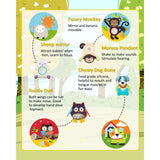 Keeygo Baby Play Mat Zoo Theme Sensory Infant Toys Keep Baby Occupied Toddler Activity Gym Develop Neck Strength Play Gym For Babies 0-6 Months Washable Baby Gyms Playmats