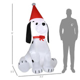Christmas Inflatables Outdoor Decorations Puppy Dog Wearing a Santa Hat