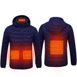 Winter Heated Jacket USB Electric Cotton Coat Zip-up Heater Thermal Clothing Heating Vest For Men