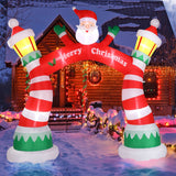 8.9ft Christmas Arch, 7 LED Lights, Drawstring Pockets, Christmas Inflatable Arch
