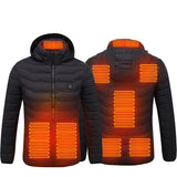 Winter Heated Jacket USB Electric Cotton Coat Zip-up Heater Thermal Clothing Heating Vest For Men